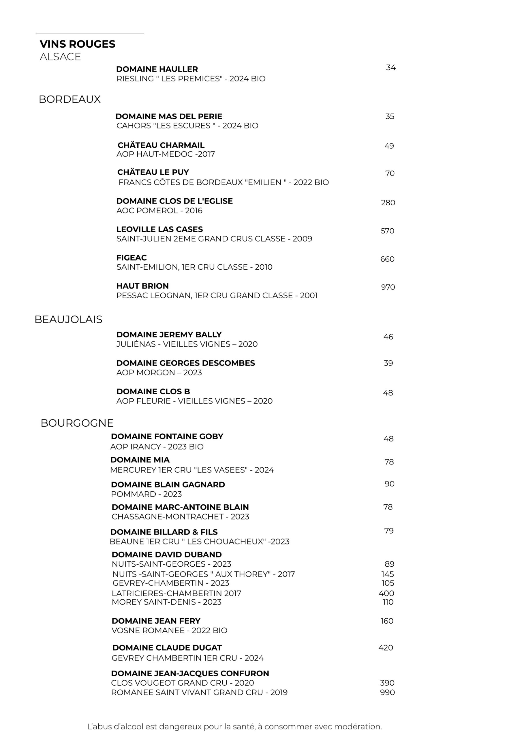 La carte des vins - Brasserie Philippe_4