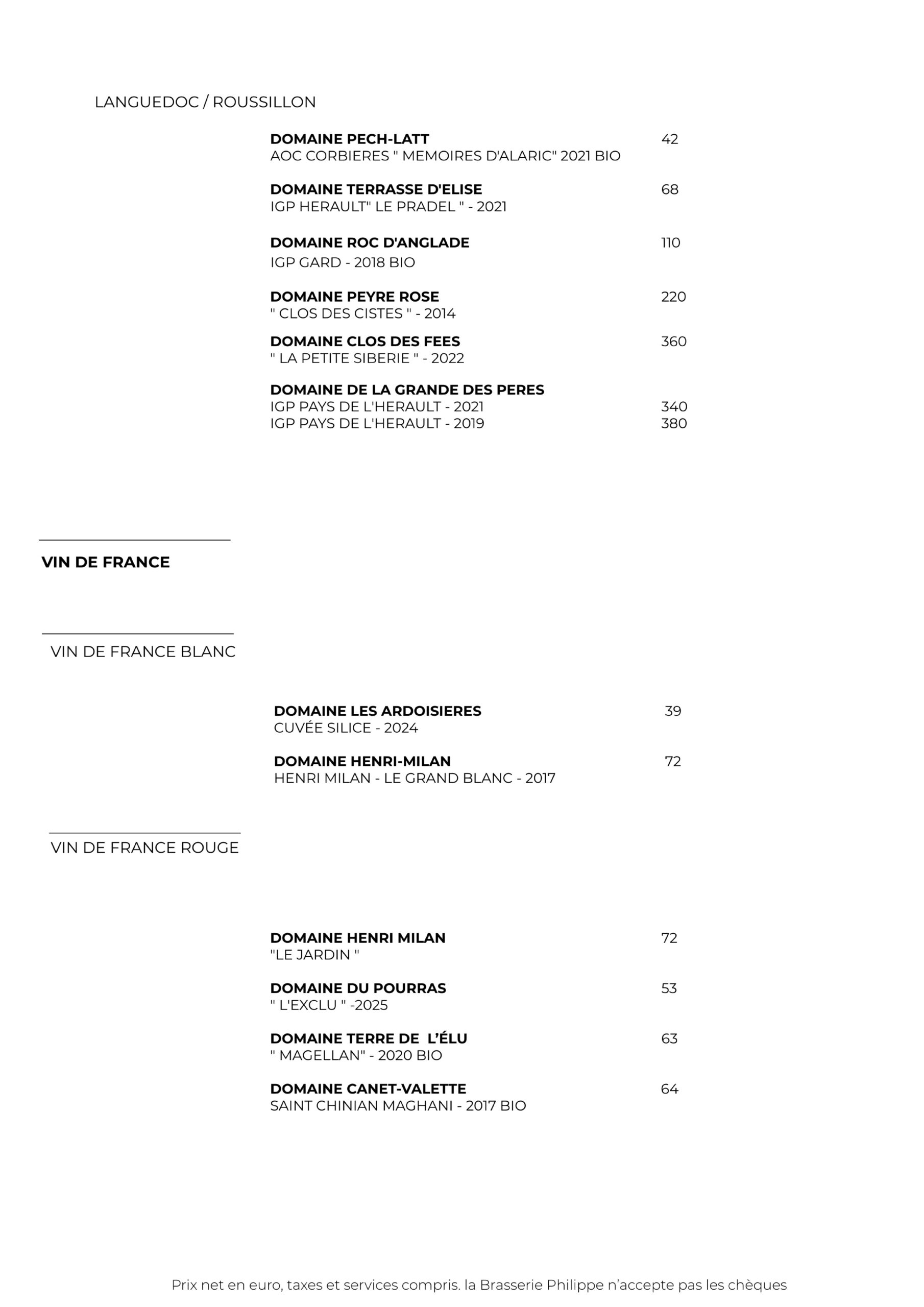 La carte des vins - Brasserie Philippe_6