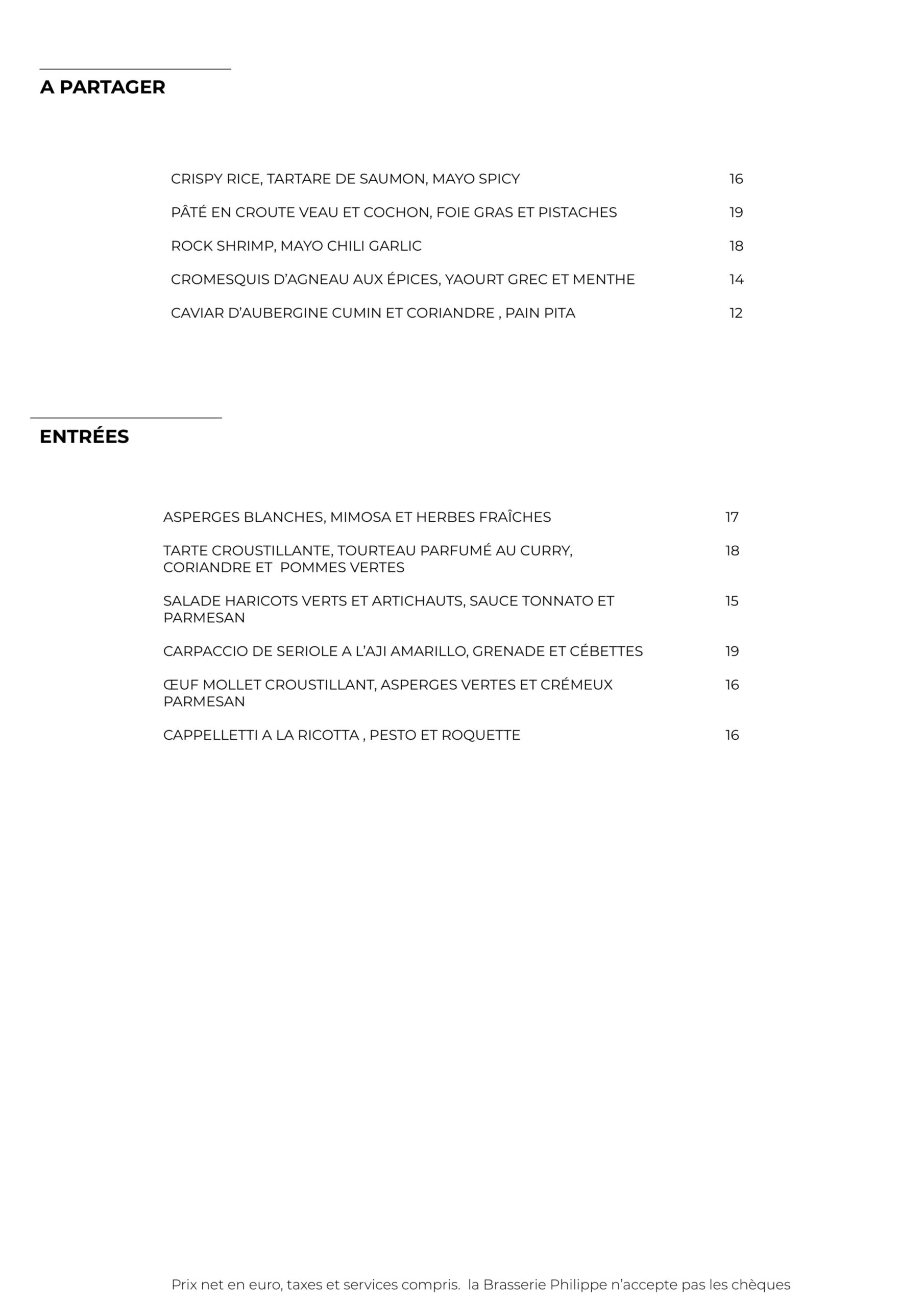 Le Menu- Brasserie Philippe_2